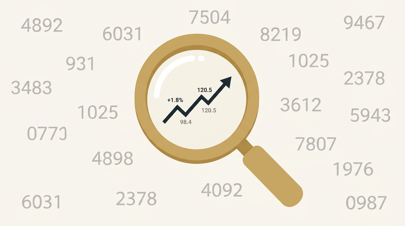 検索画面のイメージ。株価を調べる様子を表現